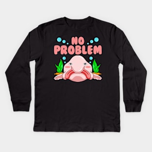 If I Can Smile No Problem | Funny Blob Fish Gift | Blobfish Kids Long Sleeve T-Shirt